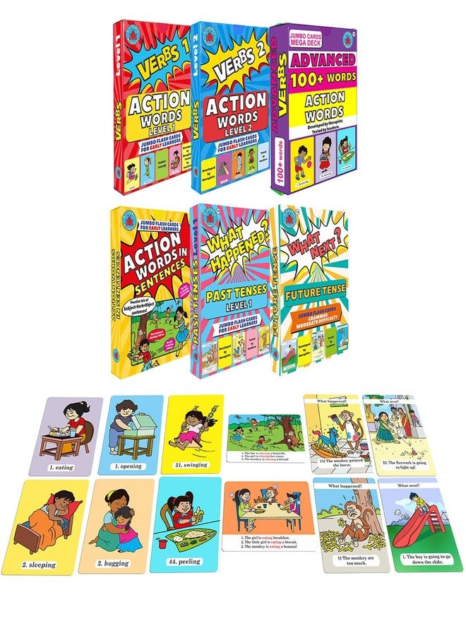 Brainy Bug Resources Action Words Super Bundle with App-Enabled Audio Feature | 164 Action Words | 30 Verbs in Sentences | 60 Verbs - Past Tense and Future Tense - Image 1